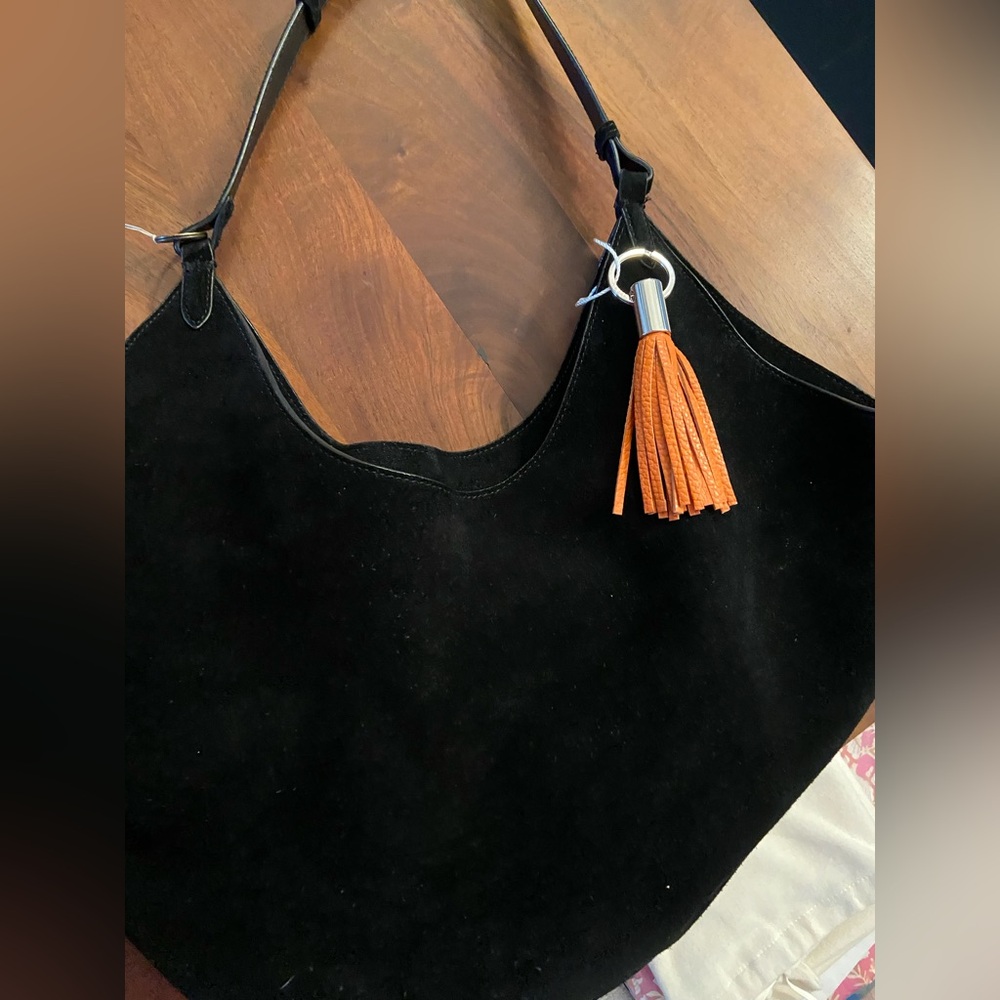 NWT Tassel bag charm key ring, Italian Calf leather (OS)